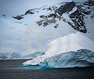 Large pieces of ice float near Danko Island in Antarctica