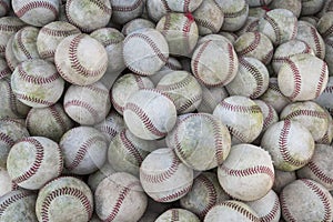 A large pile or group of baseballs