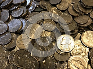 Nickels, Dimes, Coins, American Money photo
