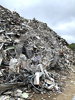 Large Pile of Scrap Aluminum for Recycling