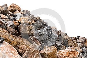 Large piles of granite boulders.