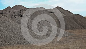 Large piles of processed Manganese rich ore rock