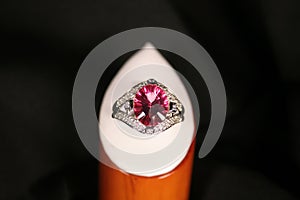 Large Pink Diamond Ring