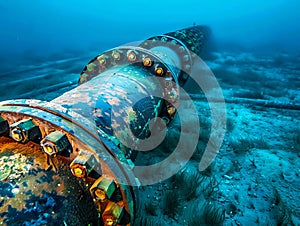 A large pipe that is sitting in the sand