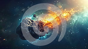 Large planetoid in empty space