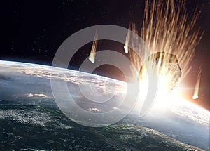 Large planetoid hitting Earth