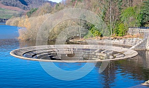 Large plughole at the Ladybower reservoir