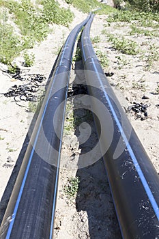 Large polyethylene pipes for water supply