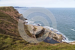 Large pool of water in Filey Brigg