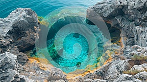 Large Pool of Water Surrounded by Rocks