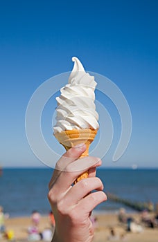 Large portion of soft ice-cream