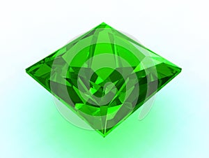 Large princess cut emerald - 3D