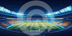 Large professional football stadium. Beautiful illustration picture. Generative AI