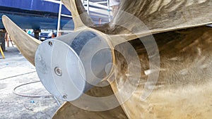 Large propeller anode fitted to propellers photo