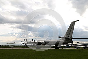 Large propeller plane from back