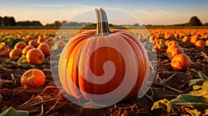 Large pumpkin on field