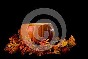 Large Pumpkin Isolated on Black