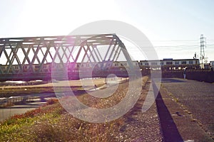 Large railway bridge for railway vehicles