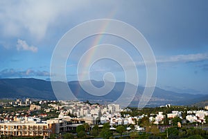 Large rainbow over Karmiel