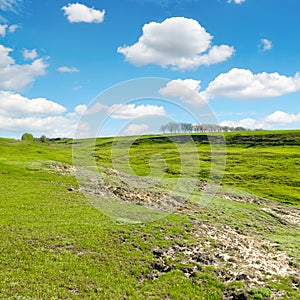 Large ravine on agricultural land