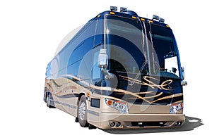 Large recreational vehicle RV on white