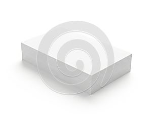 A large rectangular block of white foam resting on a white surface