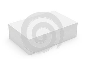 A large rectangular white block with a smooth surface and rounded edges. isolated on white background