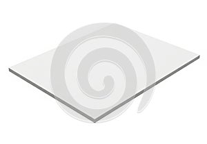 A large, rectangular, white, solid object with a smooth surface and a slight shadow underneath