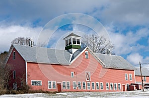 Large Red Barn Winter