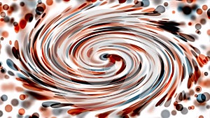 A large red and blue vortex arising from particles of circular light, an abstract background