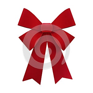 Large red Christmas bow isolate on white background