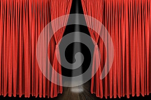 Large red curtain stage