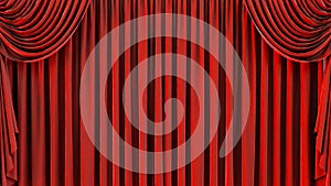 Large Red Curtains background, theater stage with red curtains