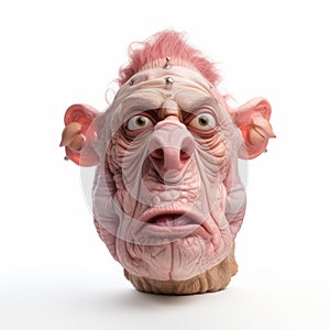 Expressive 3d Male With Pink Head: Grotesque Playfulness In Patricia Piccinini Style photo