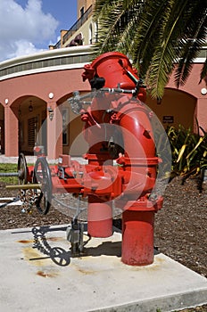 Large red fire hydrant photo