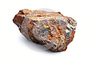 Large red rust rock stones isolated on a transparent background, Generative Ai