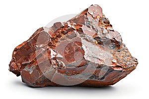 Large red rust rock stones isolated on a transparent background, Generative Ai