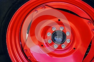 Large red wheel rim -2