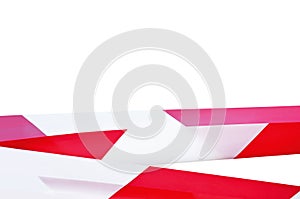 Large Red White Do Not Cross Ribbon Barricade Tape Copy Space, Isolated Detailed Horizontal Background, Crime Scene Marking