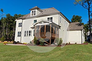 Large residential house backyard