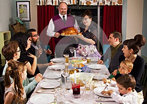 Large Retro Family Thanksgiving Dinner Turkey
