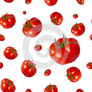 Large ripe tomato. Healthy Eating, seamless pattern.