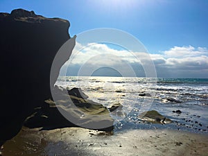 LARGE ROCK ON BEACH, LAS PINAS ECUADOR