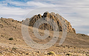 A Large Rock formation named Indian Head near Del Norte Colorado.