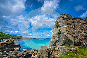 Large rock formations on the Cornish coast
