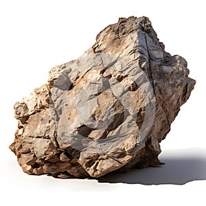 Large rock stone isolated on a white background