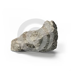 Large rock stone on a white background 3d rendering