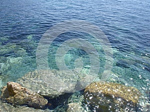 Large rocks on the seashore