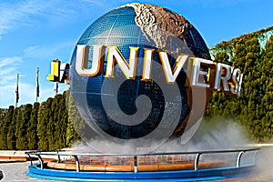 The large rotating Universal logo globe.
