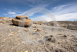 Large Round Concretion in Red Rock Coulee in Alberta photo